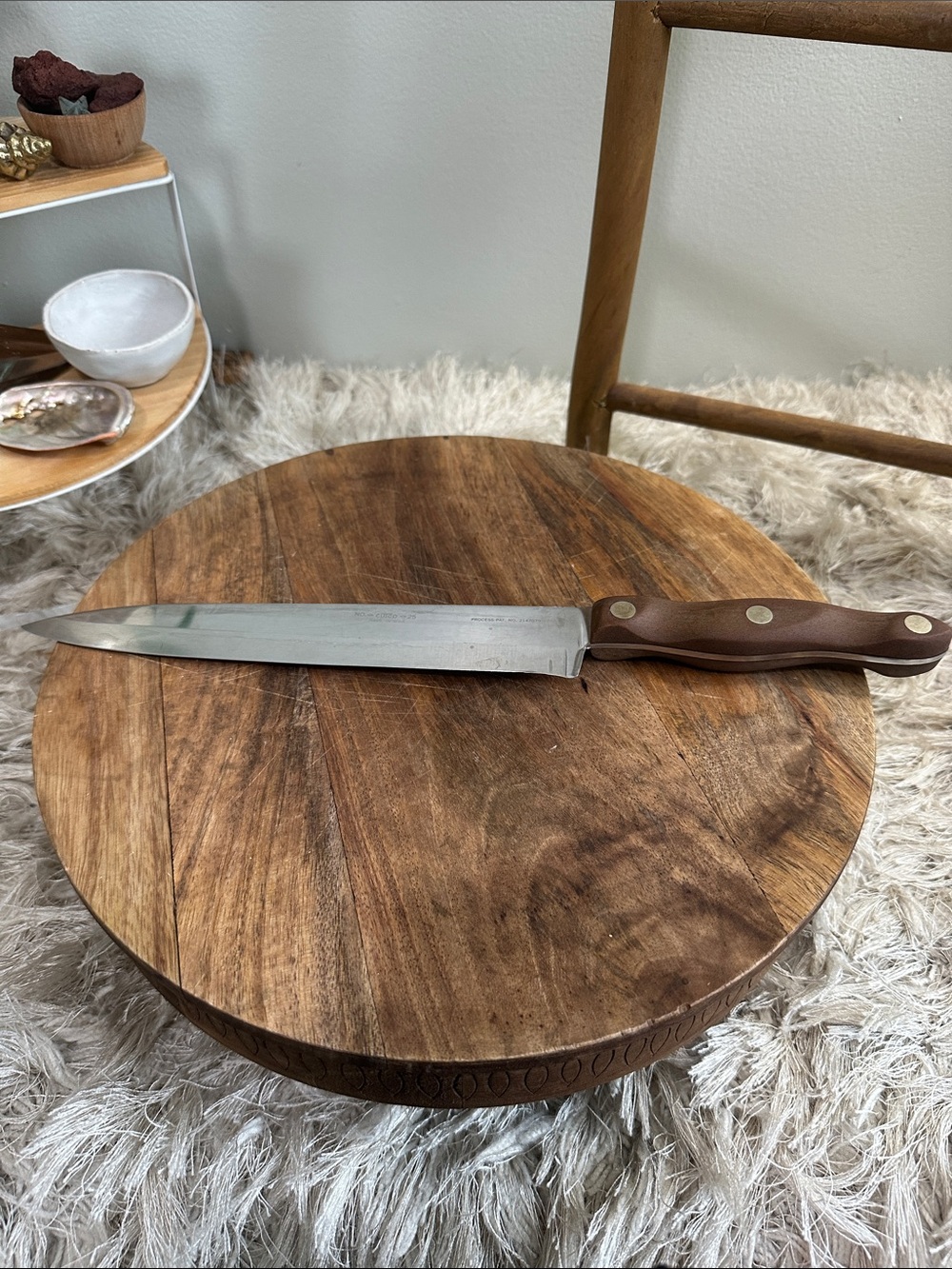 Cutco #25 French Chef 9" Knife Classic Brown Swirl Handle‎ Made In USA